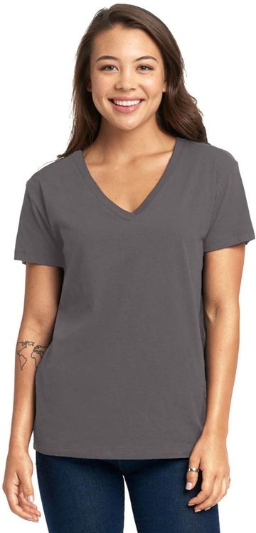 Next Level Ladies Relaxed Fit 4.3 oz 100% Cotton V-Neck T-Shirt